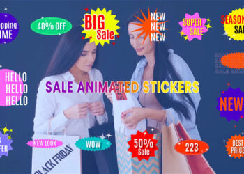 VideoHive Seasonal Sales Animated Stickers After Effects Template 44912653