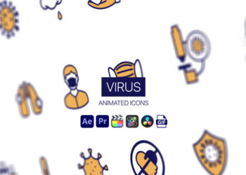 VideoHive Virus Animated Icons 44952245