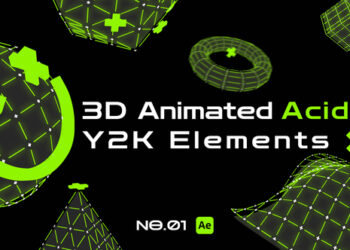 VideoHive 3D Animated Acidic Y2K Elements 45874879