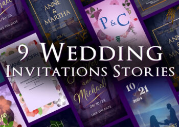 VideoHive 9 Wedding Stories For Social Media 45575382