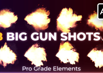VideoHive Big Gun Shots Gunfire 2 45500067