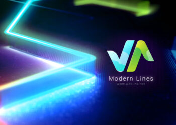 VideoHive Bright Neon Lines Logo 45990791