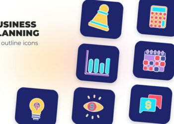 VideoHive Business Planning - Flat Outline Icons 45843361