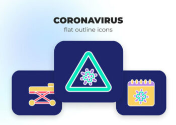VideoHive Coronavirus - Flat Outline Icons 45844430