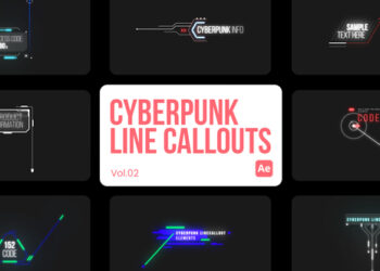 VideoHive Cyberpunk Line Callouts 02 for After Effects 45211138