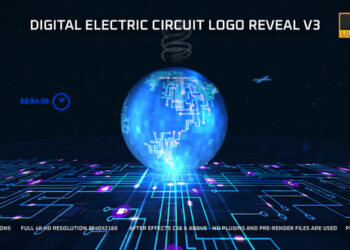 VideoHive Digital Electric Circuit Logo Reveal- v3 45378656