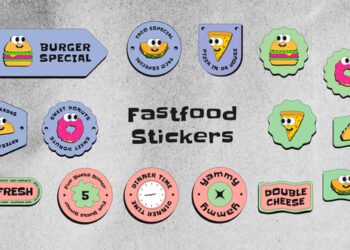 VideoHive Fastfood Stickers 45928036