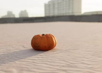 VideoHive Halloween Pumpkin on the Beach Dunes 45192590