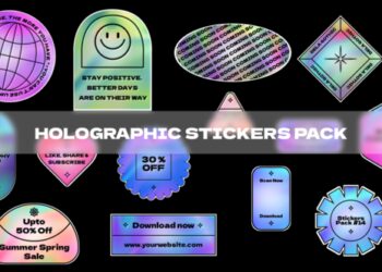 VideoHive Holographic Stickers Pack 45271319