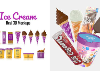 VideoHive Ice Cream Real 3D Mockups 45915994