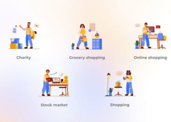 VideoHive Online Shopping - Cartoon People Concepts 45848809