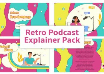VideoHive Retro Podcast Explainer Animation Scene Pack 45655459