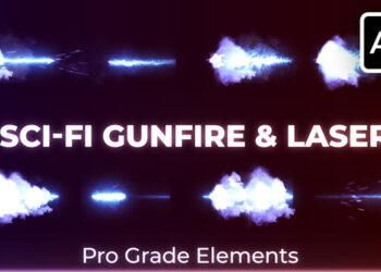 VideoHive Sci-fi Gunfire & Laser Muzzle Flashes 45529388