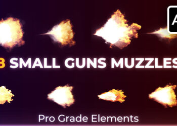 VideoHive Small Guns Gunfire Muzzle Flashes 45529423