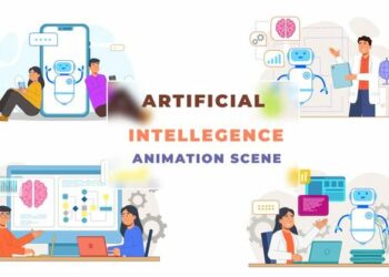 VideoHive Artificial Intelligence Animation Scene folder 43070610