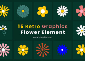 VideoHive Circular Rotate Retro Graphics Flower Element Pack 43641882