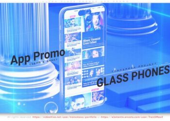 VideoHive Clean Glass Phones App Promo 43476653