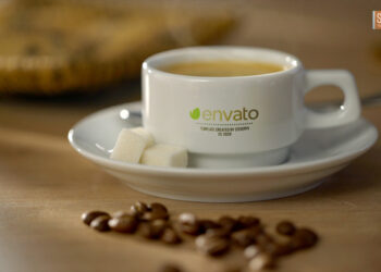VideoHive Coffee Americano Mockup Logo Opener 45871627