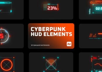 VideoHive Cyberpunk HUD Elements for After Effects 43616029