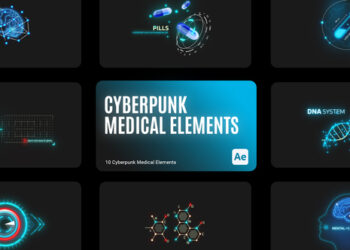 VideoHive Cyberpunk HUD Medical Elements for After Effects 43779977