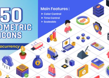 VideoHive Isometric Icons - Crypto Currency 41973071