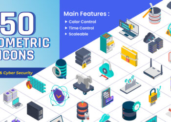 VideoHive Isometric Icons - Database & Security 43420413