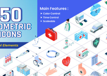 VideoHive Isometric Icons - Medical Elements 43522157