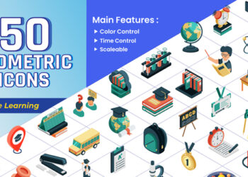 VideoHive Isometric Icons - Online Learning 43668513