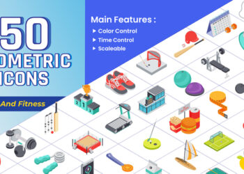 VideoHive Isometric Icons - Sport & Fitness 43725431