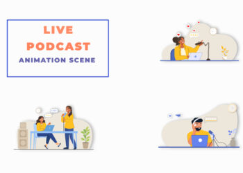 VideoHive Live Podcast Concept Animation Scene 43479416