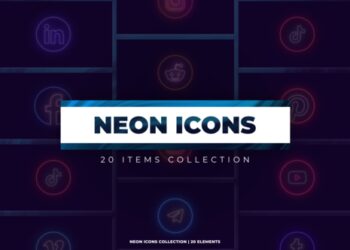VideoHive Neon Icons 46132444