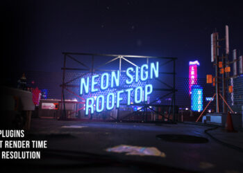 VideoHive Neon Rooftop Logo Reveal 43713623