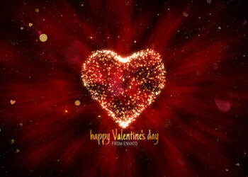 VideoHive Perfect Happy Valentines Day Heart Greetings With Glitter. 43388224