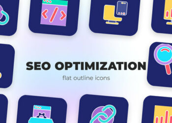 VideoHive SEO optimization - Flat Outline Icons 45848035