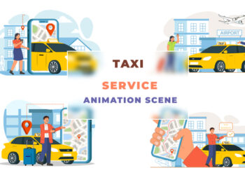 VideoHive Taxi Service Animation Scene 43069781
