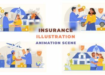 VideoHive Type of Insurance Animation Scene 43042715