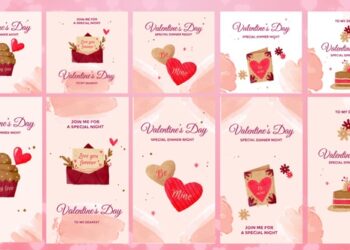 VideoHive Valentine's Day Invitation Instagram Posts & Stories - Cartoon Animation Pack 43078478