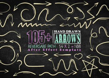 VideoHive 105 Hand Drawn Arrow Pack 47207533