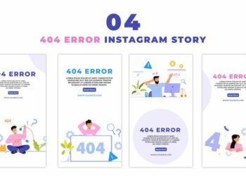 VideoHive 404 Error Facing Flat Character Instagram Story 47439253