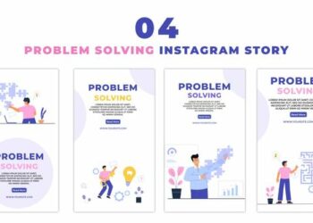 VideoHive Animated Problem Solving Flat Character Instagram Story 47440974
