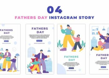 VideoHive Animated World Father's Day Flat Character Instagram Story 47441471