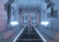 VideoHive Astronaut Runs Through a Spaceship Tunnel Spaceship and Technology Concept 47467568