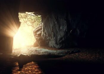 VideoHive Big Dark Cave and Sun Light From Jungle Forest 47581769