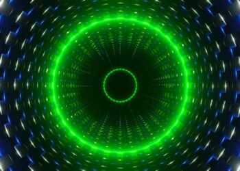 VideoHive Blue And Silver With Green Cylindrical Mechanism Background Vj Loop In HD 47574171