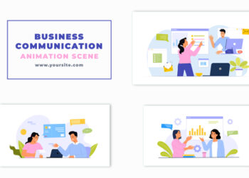 VideoHive Business communication Concept 2D Character Animation Scene 47251555