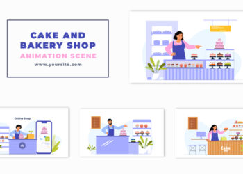 VideoHive Cake and Bakery Shop 2D Character Animation Scene 47279320