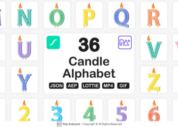 VideoHive Candle Lottie Alphabet 47234458