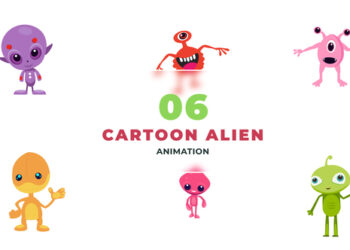 VideoHive Cartoon Character Aliens Animation Scene 47390179