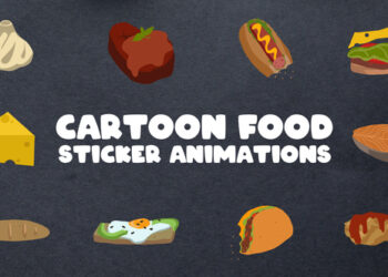 VideoHive Cartoon Food Sticker Animations for After Effects 47594608