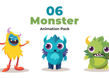 VideoHive Cartoon Monster Character Animation Scene 47281172